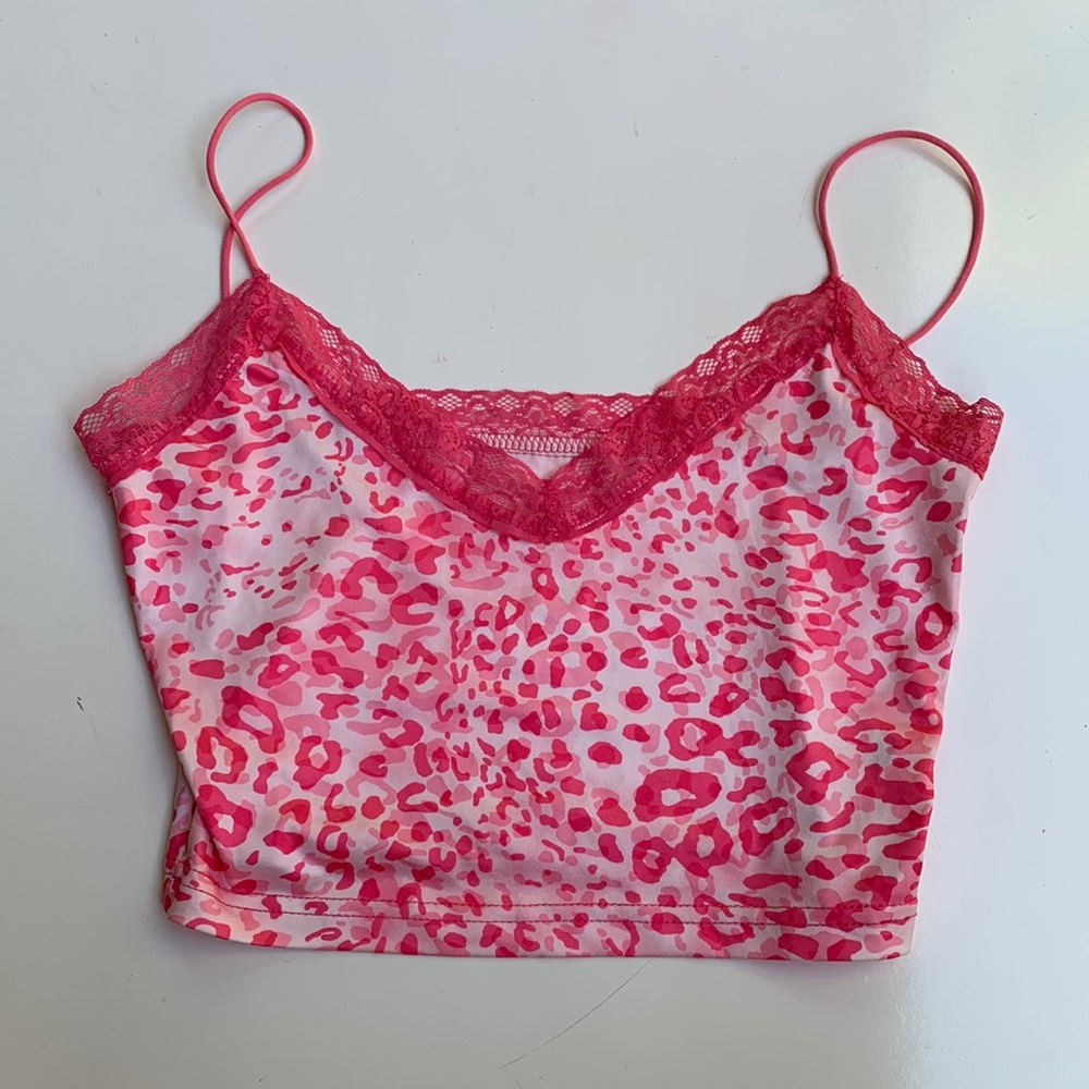 y2k hot pink leopard top